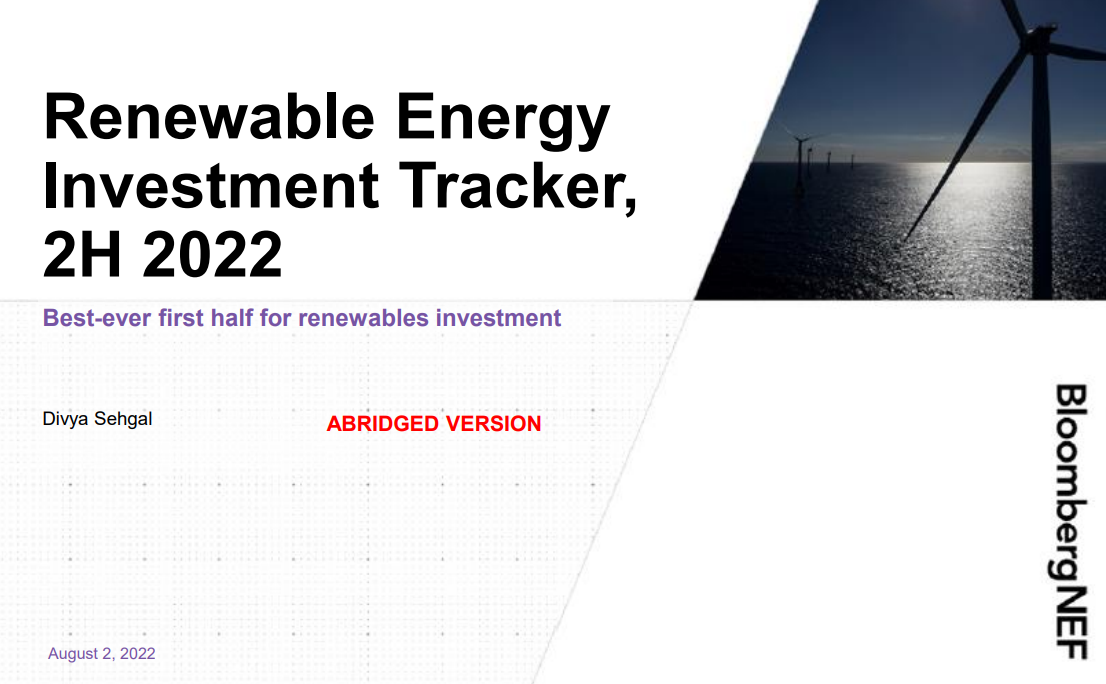 [BNEF] 2022년 상반기 글로벌 재생에너지 투자 동향(Renewable Energy Investment Tracker 2H 2022) 썸네일