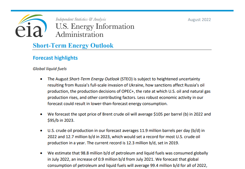 [EIA] 2022년 8월 단기 에너지 전망(Short-Term Energy Outlook August 2022) 썸네일