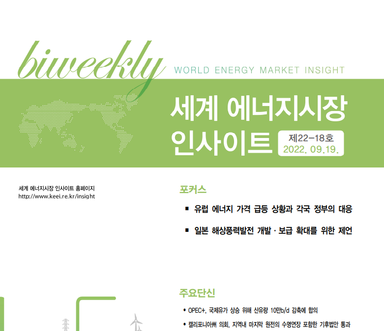 [KEEI] 세계 에너지시장 인사이트 제22-18호 썸네일