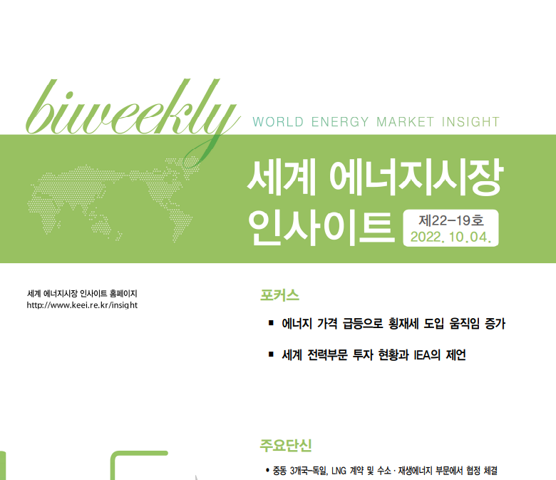 [KEEI] 세계 에너지시장 인사이트 제22-19호 썸네일